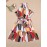 Plus Size Geo Print Halter Neck Dress, Elegant Sleeveless Belted Dress For Spring & Summer, Women's Plus Size Clothing