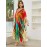 Plus Size Boho Chic Allover Print Loose Kaftan Dress - Relaxed, Comfortable Fit, Flattering V-Neckline, Dramatic Batwing Sleeves, Perfect Coverup for Any Occasion - Designed Exclusively for Women, Plus Size Friendly, Maxi Dress