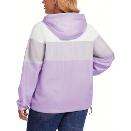 Plus Size Raincoat, Women Water Resistant Rain Jacket, Packable, Outdoor Hooded Windbreaker For Women Plus Size Raincoat, Women Water Resistant Rain Jacket, Packable, Outdoor Hooded Windbreaker For Women