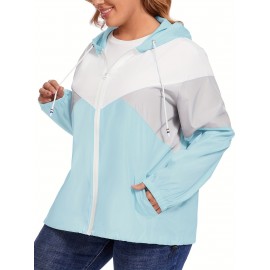 Plus Size Raincoat, Women Water Resistant Rain Jacket, Packable, Outdoor Hooded Windbreaker For Women Plus Size Raincoat, Women Water Resistant Rain Jacket, Packable, Outdoor Hooded Windbreaker For Women