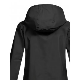 Plus Size Plush Lined Hooded Coat, Warm Long Sleeve Zipper Coat for Winter, Casual Women's Clothing Plus Size Plush Lined Hooded Coat, Warm Long Sleeve Zipper Coat for Winter, Casual Women's Clothing