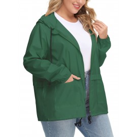 Plus Size Raincoat Women Water Resistant Rain Jacket Packable Outdoor Hooded Windbreaker Plus Size Raincoat Women Water Resistant Rain Jacket Packable Outdoor Hooded Windbreaker