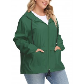 Plus Size Raincoat Women Water Resistant Rain Jacket Packable Outdoor Hooded Windbreaker Plus Size Raincoat Women Water Resistant Rain Jacket Packable Outdoor Hooded Windbreaker
