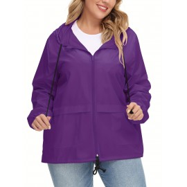 Plus Size Raincoat Women Water Resistant Rain Jacket Packable Outdoor Hooded Windbreaker Plus Size Raincoat Women Water Resistant Rain Jacket Packable Outdoor Hooded Windbreaker