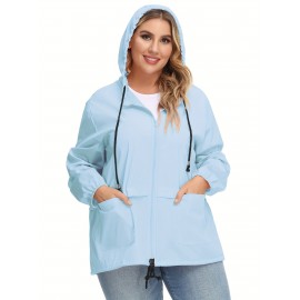 Plus Size Raincoat Women Water Resistant Rain Jacket Packable Outdoor Hooded Windbreaker Plus Size Raincoat Women Water Resistant Rain Jacket Packable Outdoor Hooded Windbreaker