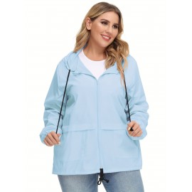 Plus Size Raincoat Women Water Resistant Rain Jacket Packable Outdoor Hooded Windbreaker Plus Size Raincoat Women Water Resistant Rain Jacket Packable Outdoor Hooded Windbreaker