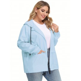 Plus Size Raincoat Women Water Resistant Rain Jacket Packable Outdoor Hooded Windbreaker Plus Size Raincoat Women Water Resistant Rain Jacket Packable Outdoor Hooded Windbreaker