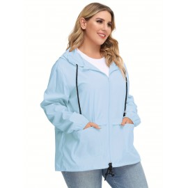 Plus Size Raincoat Women Water Resistant Rain Jacket Packable Outdoor Hooded Windbreaker Plus Size Raincoat Women Water Resistant Rain Jacket Packable Outdoor Hooded Windbreaker