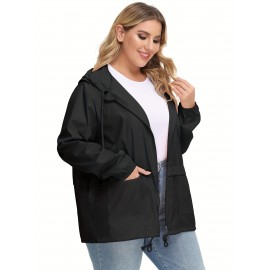 Plus Size Raincoat Women Water Resistant Rain Jacket Packable Outdoor Hooded Windbreaker Plus Size Raincoat Women Water Resistant Rain Jacket Packable Outdoor Hooded Windbreaker