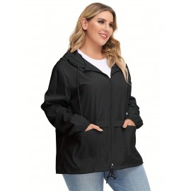 Plus Size Raincoat Women Water Resistant Rain Jacket Packable Outdoor Hooded Windbreaker Plus Size Raincoat Women Water Resistant Rain Jacket Packable Outdoor Hooded Windbreaker