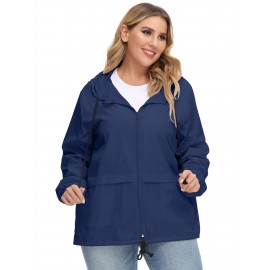 Plus Size Raincoat Women Water Resistant Rain Jacket Packable Outdoor Hooded Windbreaker Plus Size Raincoat Women Water Resistant Rain Jacket Packable Outdoor Hooded Windbreaker