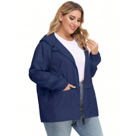 Plus Size Raincoat Women Water Resistant Rain Jacket Packable Outdoor Hooded Windbreaker Plus Size Raincoat Women Water Resistant Rain Jacket Packable Outdoor Hooded Windbreaker