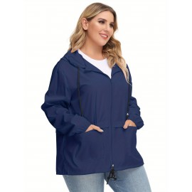 Plus Size Raincoat Women Water Resistant Rain Jacket Packable Outdoor Hooded Windbreaker Plus Size Raincoat Women Water Resistant Rain Jacket Packable Outdoor Hooded Windbreaker