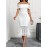 Lace Splicing Of Shoulder Formal Dress, Elegant Mermaid Hem Evening Dress For Party & Banquet, Women's Clothing