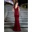 Stunning Sequined Bodycon Maxi Dress - Women's Clothing - Elegant Cold Shoulder, Mesh Splicing, Fringe Hem, Party & Banquet Perfect, Chic and Glamorous