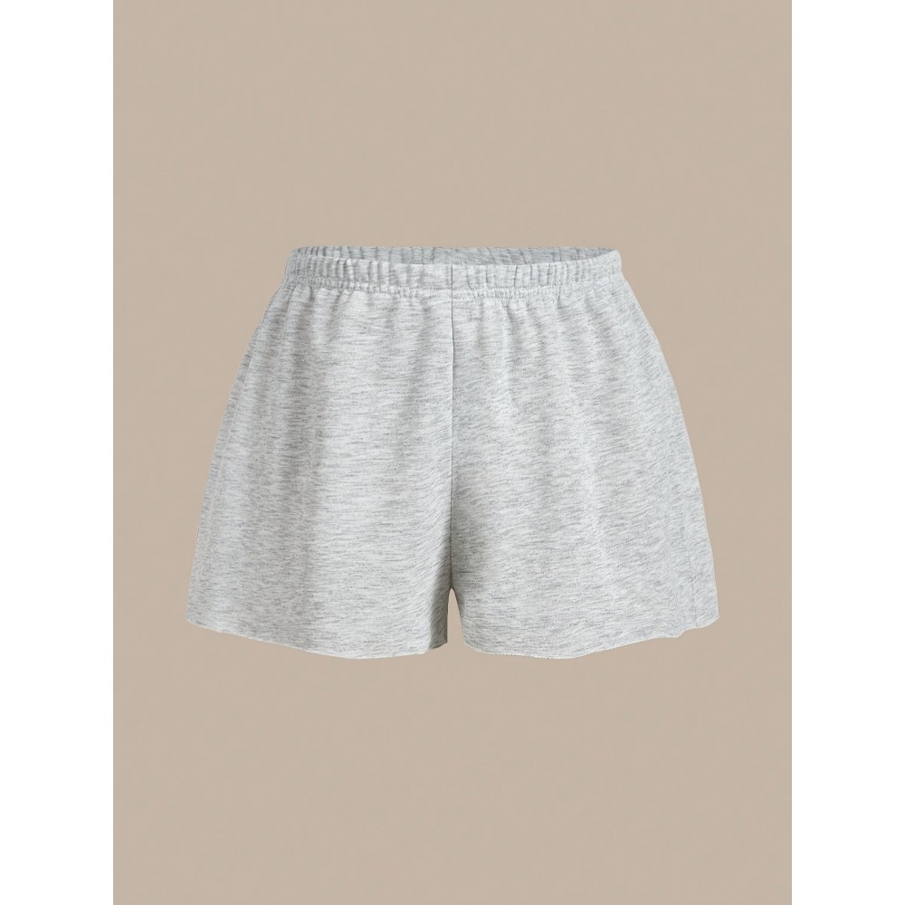 Women's Y2K-Inspired Stretchy Waist Shorts - Solid Color, Polyester & Spandex Blend, Machine Washable Women's Y2K-Inspired Stretchy Waist Shorts - Solid Color, Polyester & Spandex Blend, Machine Washable