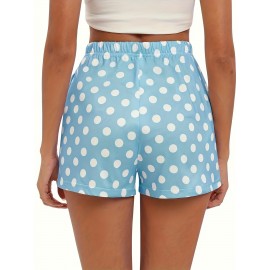 Lace Up Polka Dot Print Shorts, Casual Loose Shorts For Spring & Summer, Women's Clothing Lace Up Polka Dot Print Shorts, Casual Loose Shorts For Spring & Summer, Women's Clothing