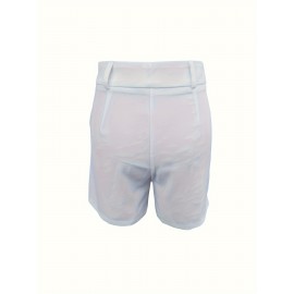 Chic High-Waisted Shorts with Slant Pockets - Versatile Solid Color, Ideal for Spring & Summer, Womens Fashion Essential Chic High-Waisted Shorts with Slant Pockets - Versatile Solid Color, Ideal for Spring & Summer, Womens Fashion Essential